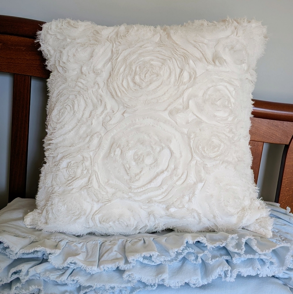 Restoration Hardware RH Chiffon Floral Decorative Pillow